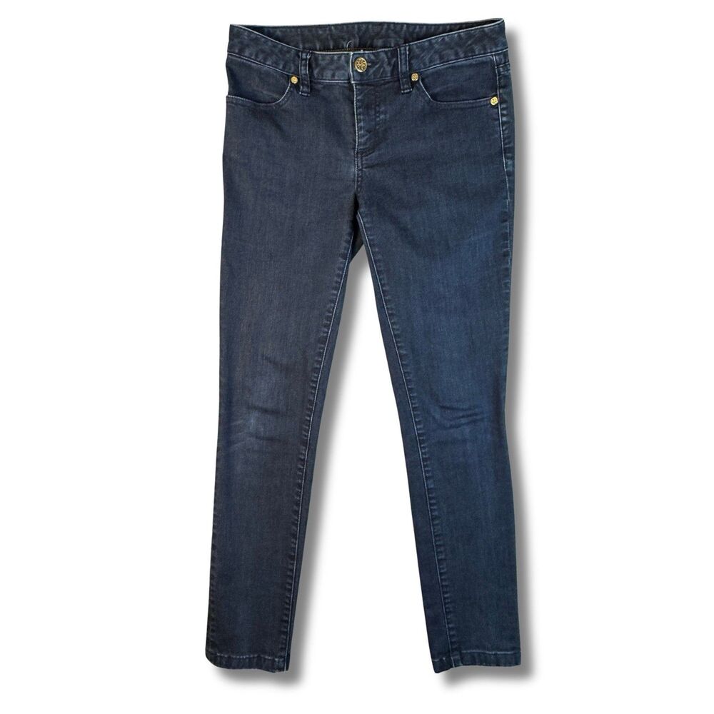 Tory Burch Womens Legging Jeans Size 27 Dark Blue Skinny Stretch Denim